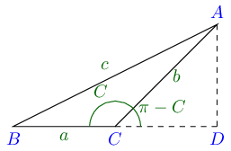 obtuse angle sine law